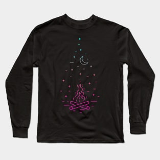 Campfire Night Atmosphere Long Sleeve T-Shirt